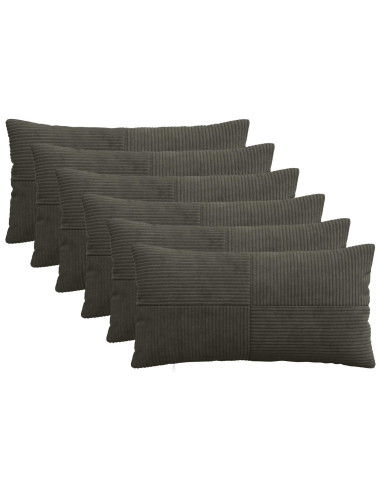Federa 6 pcs ALMELO Antracite 40 x 80 cm corduroy
