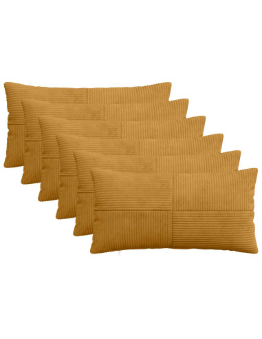 Federa 6 pcs ALMELO Giallo 40 x 80 cm corduroy