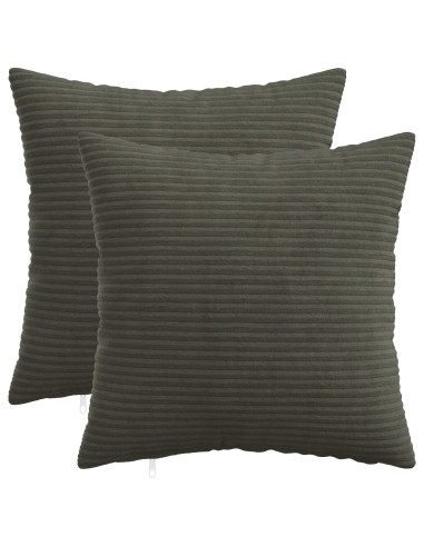 Federa 2 pcs HEERLEN Antracite 50 x 50 cm corduroy