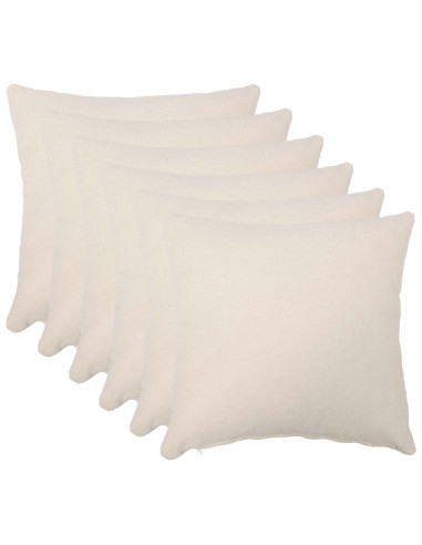 Federa 6 pcs HEERLEN Crema 30 x 30 cm Bouclé
