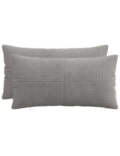 Federa 2 pcs ALMELO Grigio Chiaro 40 x 80 cm corduroy