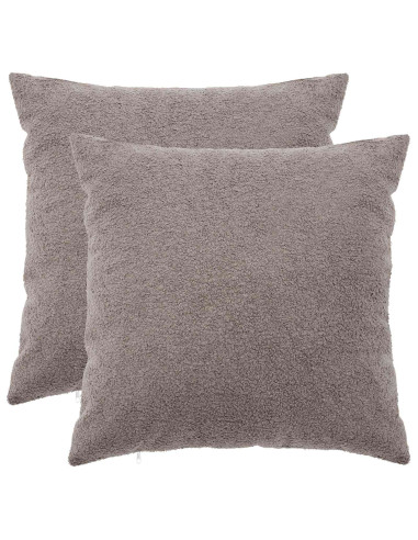 Federa 2 pcs HEERLEN Grigio Chiaro 80 x 80 cm Bouclé