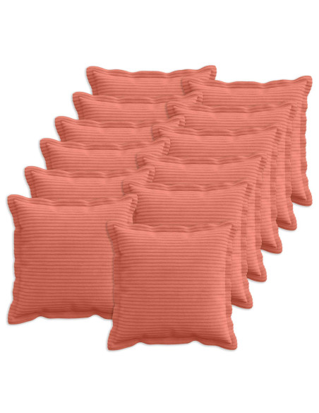Federa 12 pz HOUTEN Rosso Arancio 45 x 45 cm corduroy