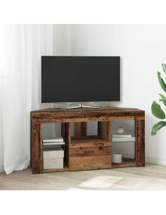 Mobile TV LED Angolare 100 x 40 x 50 cm Legno vecchio