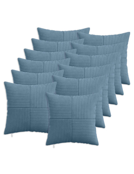 Federa 12 pcs ALMELO Blu 50 x 50 cm corduroy
