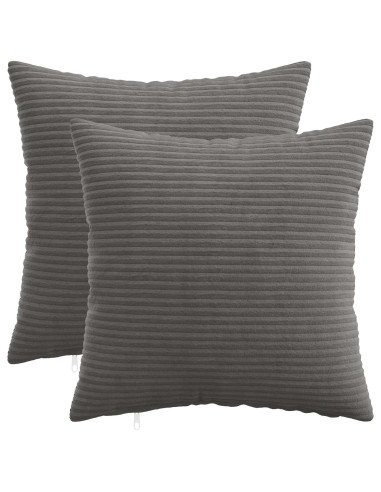 Federa 2 pcs HEERLEN Grigio Scuro 50 x 50 cm corduroy