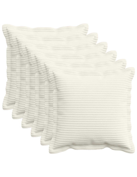 Federa 6 pz HOUTEN Crema 45 x 45 cm corduroy