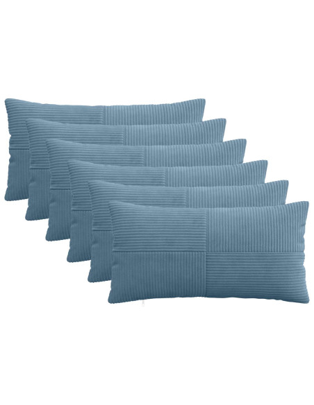 Federa 6 pcs ALMELO Blu 40 x 70 cm corduroy