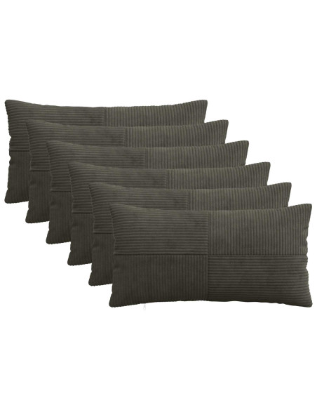 Federa 6 pcs ALMELO Antracite 40 x 70 cm corduroy
