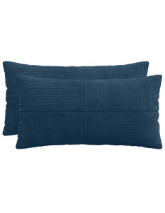 Federa 2 pcs ALMELO Blu navy 40 x 70 cm corduroy
