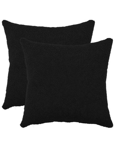 Federa 2 pcs HEERLEN Nero 45 x 45 cm Bouclé