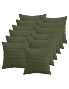 Federa 12 pcs HEERLEN Verde 45 x 45 cm corduroy