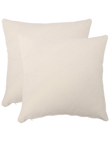 Federa 2 pcs HEERLEN Crema 45 x 45 cm Bouclé