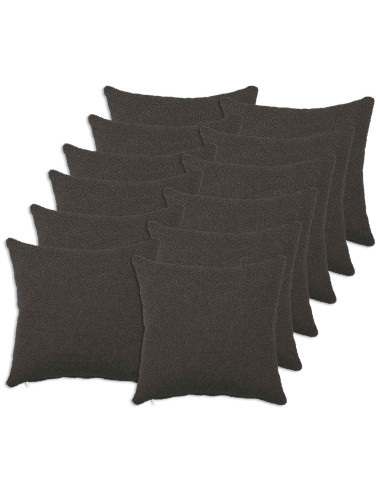 Federa 12 pcs HEERLEN Grigio Scuro 45 x 45 cm Bouclé