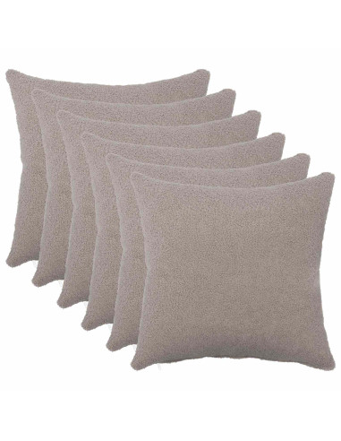 Federa 6 pcs HEERLEN Grigio Chiaro 45 x 45 cm Bouclé