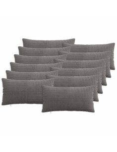 Federa 12 pcs ALMELO Grigio Scuro 40 x 80 cm corduroy