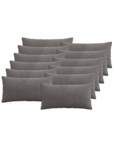 Federa 12 pcs ALMELO Grigio Scuro 40 x 80 cm corduroy