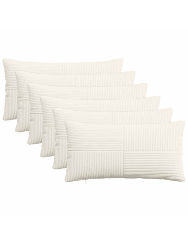 Federa 6 pcs ALMELO Crema 40 x 80 cm corduroy