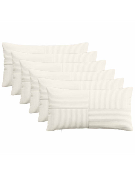 Federa 6 pcs ALMELO Crema 40 x 80 cm corduroy