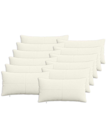 Federa 12 pcs ALMELO Crema 40 x 80 cm corduroy