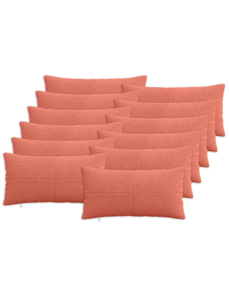 Federa 12 pcs ALMELO Rosso Arancio 40 x 80 cm corduroy
