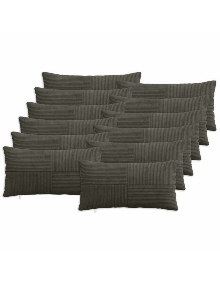 Federa 12 pcs ALMELO Antracite 40 x 80 cm corduroy