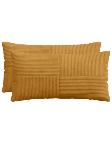 Federa 2 pcs ALMELO Giallo 40 x 80 cm corduroy