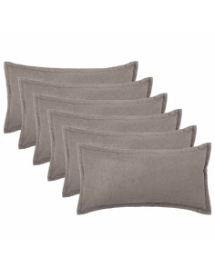 Federa 6 pcs HOUTEN Grigio Chiaro 40 x 80 cm Bouclé