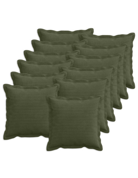 Federa 12 pz HOUTEN Verde 40 x 40 cm corduroy