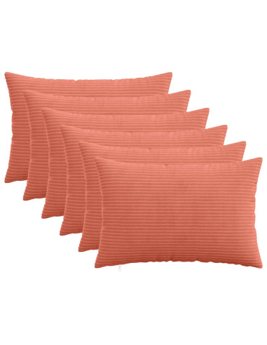 Federa 6 pcs HEERLEN Rosso Arancio 40 x 60 cm corduroy