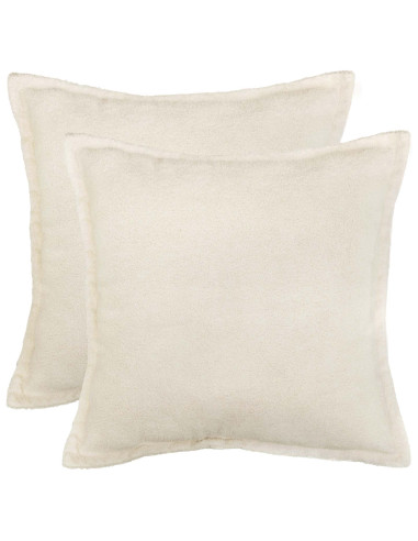 Federa 2 pz HOUTEN Crema 50 x 50 cm Bouclé