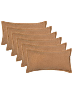 Federa 6 pcs HOUTEN Beige 40 x 80 cm Bouclé