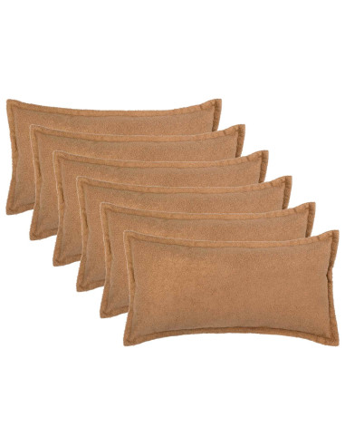 Federa 6 pcs HOUTEN Beige 40 x 80 cm Bouclé
