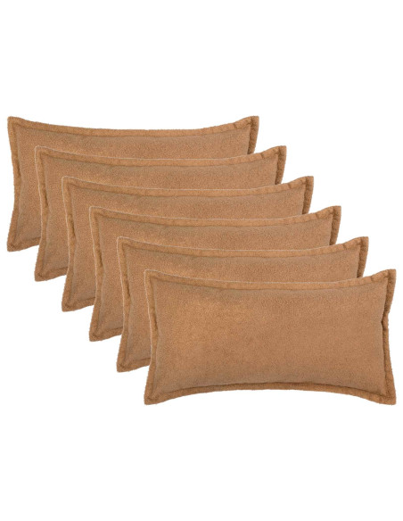 Federa 6 pcs HOUTEN Beige 40 x 80 cm Bouclé