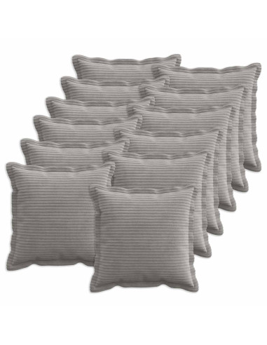 Federa 12 pz HOUTEN Grigio Chiaro 45 x 45 cm corduroy
