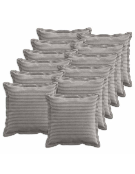 Federa 12 pz HOUTEN Grigio Chiaro 45 x 45 cm corduroy