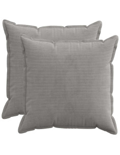 Federa 2 pz HOUTEN Grigio Chiaro 70 x 70 cm corduroy