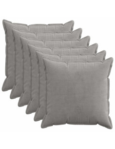Federa 6 pz HOUTEN Grigio Chiaro 70 x 70 cm corduroy