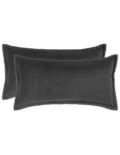 Federa 2 pcs HOUTEN Grigio Scuro 40 x 80 cm Bouclé