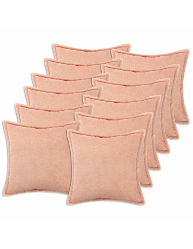 Federa 12 pcs HOUTEN Rosa 50 x 50 cm Bouclé