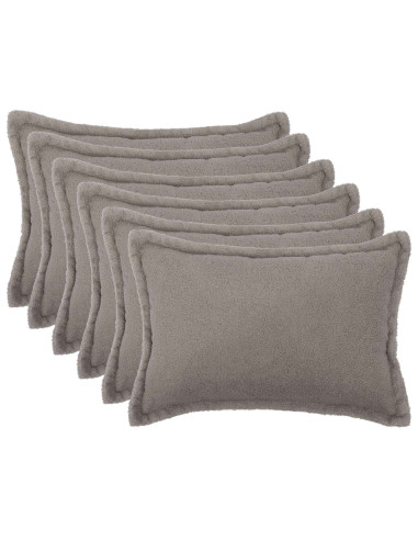 Federa 6 pcs HOUTEN Grigio Chiaro 50 x 75 cm Bouclé