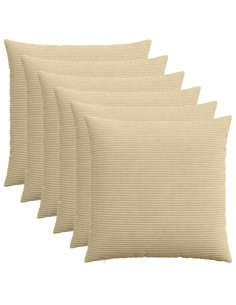 Federa 6 pcs HEERLEN Verde Grigio 60 x 60 cm corduroy