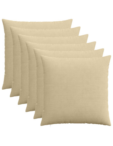 Federa 6 pcs HEERLEN Verde Grigio 60 x 60 cm corduroy