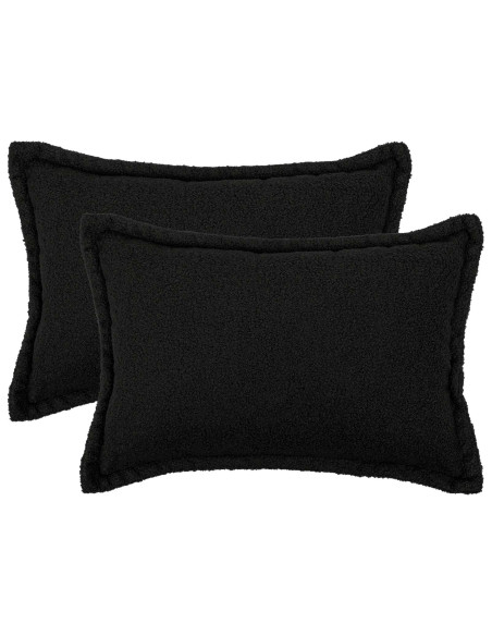Federa 2 pcs HOUTEN Nero 50 x 75 cm Bouclé