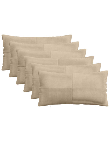 Federa 6 pcs ALMELO Tortora 40 x 70 cm corduroy