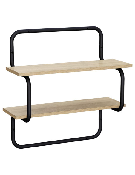 Mensola a muro a 2 livelli Rovere Sonoma 40 x 24,5 x 61 cm