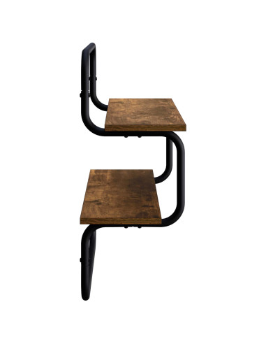 Mensola a muro a 2 livelli Rovere Fumo 40 x 24,5 x 61 cm