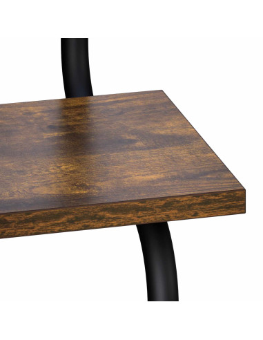 Mensola a muro a 2 livelli Rovere Fumo 40 x 24,5 x 61 cm