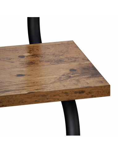 Mensola a parete a 2 livelli Legno antico 40 x 24,5 x 61 cm