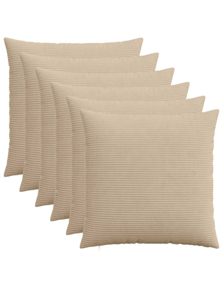 Federa 6 pcs HEERLEN Tortora 80 x 80 cm corduroy